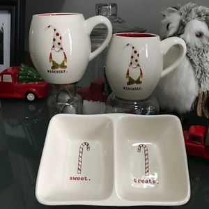 RESERVED Rae Dunn gnomes mischief mugs ONLY